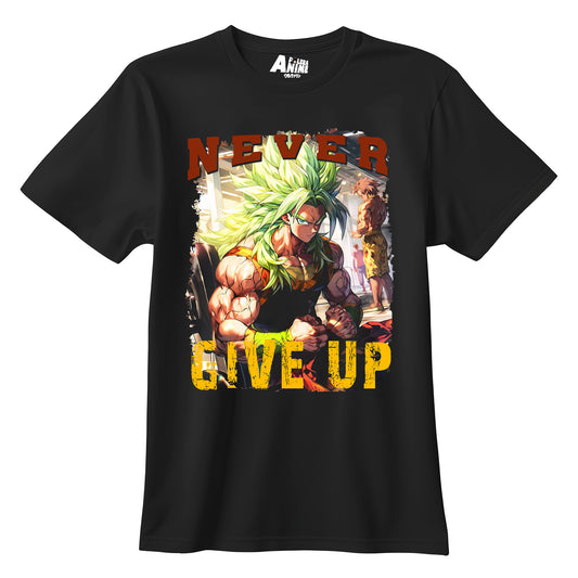 Polera Gym - Never Give Up Broly