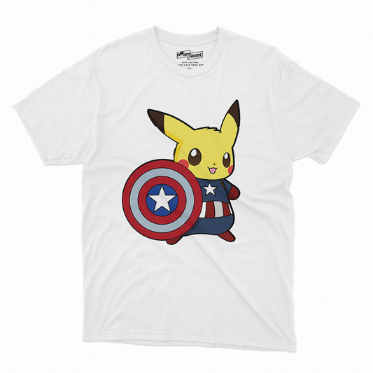 Polera Crosovers - Capitán América Pikachu
