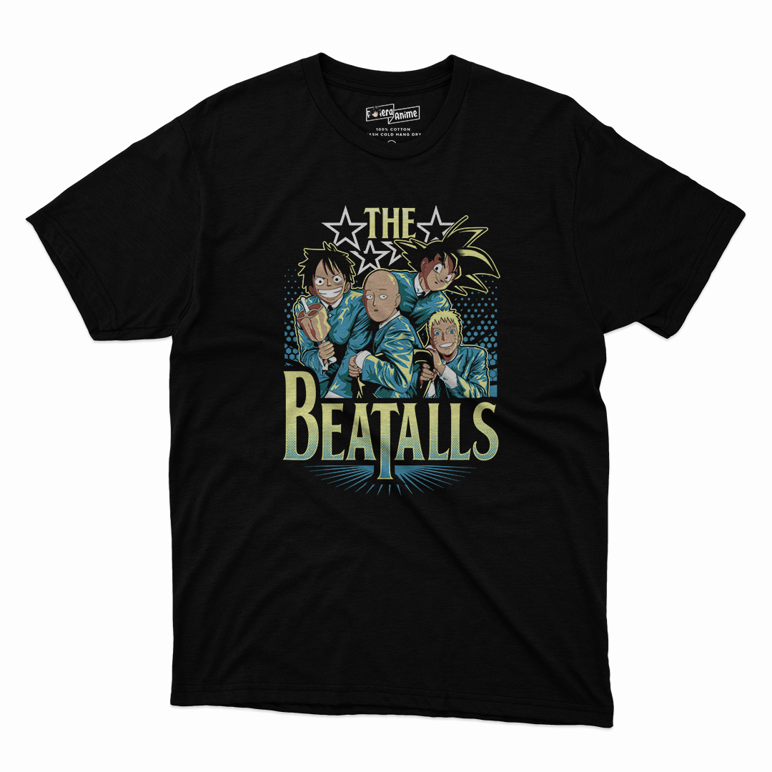 Polera Crosovers - The Beatalls Naruto Luffy Goku Saitama