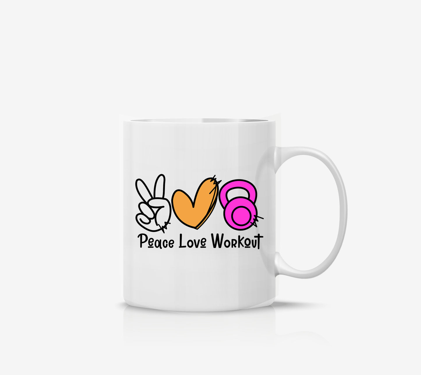 Taza Peace Love Wokout