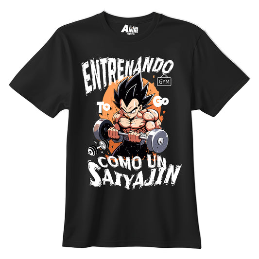 Polera Gym - Entrenando Como Un Saiyajin