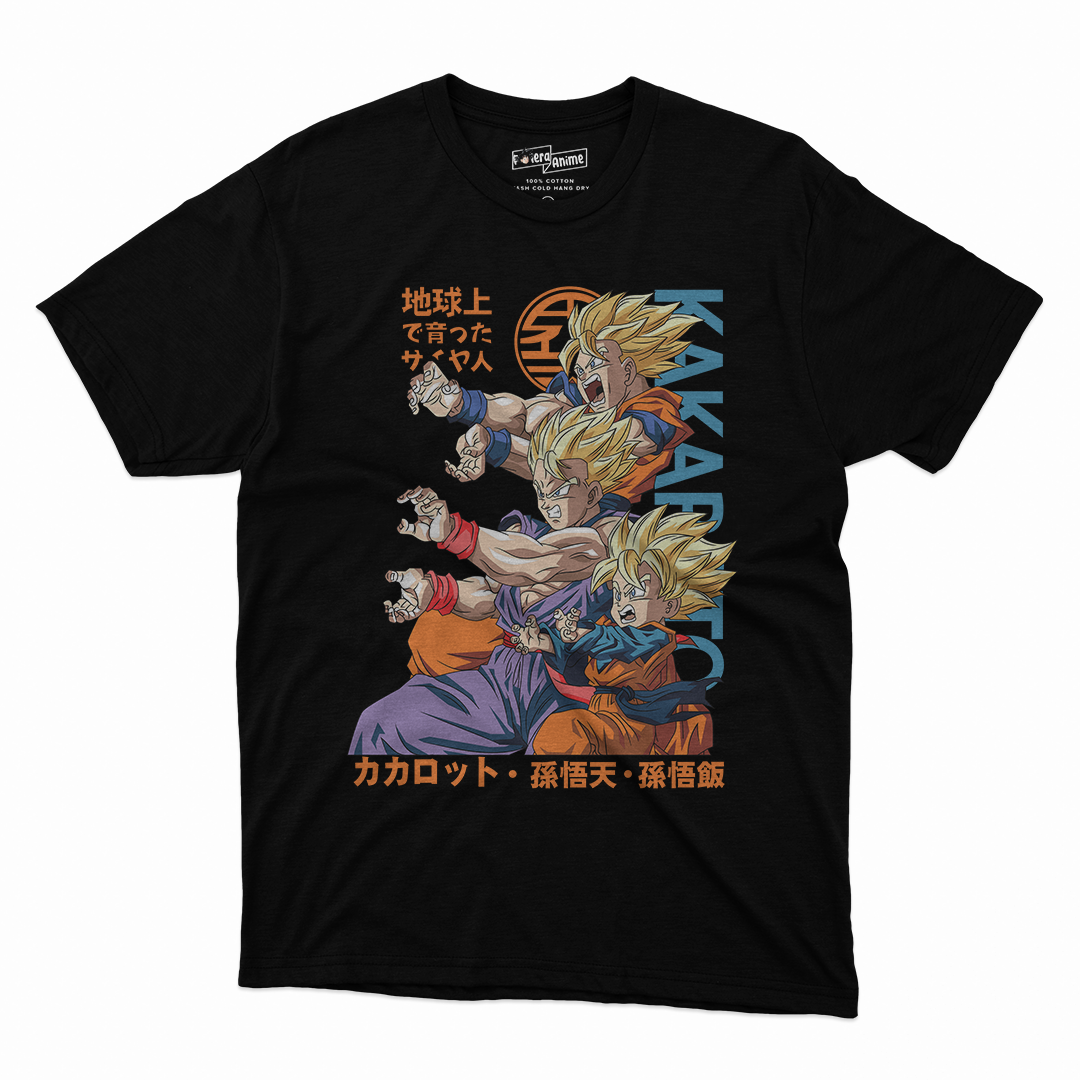 Polera Dragonball - Goku Gohan Goten Kamehameha