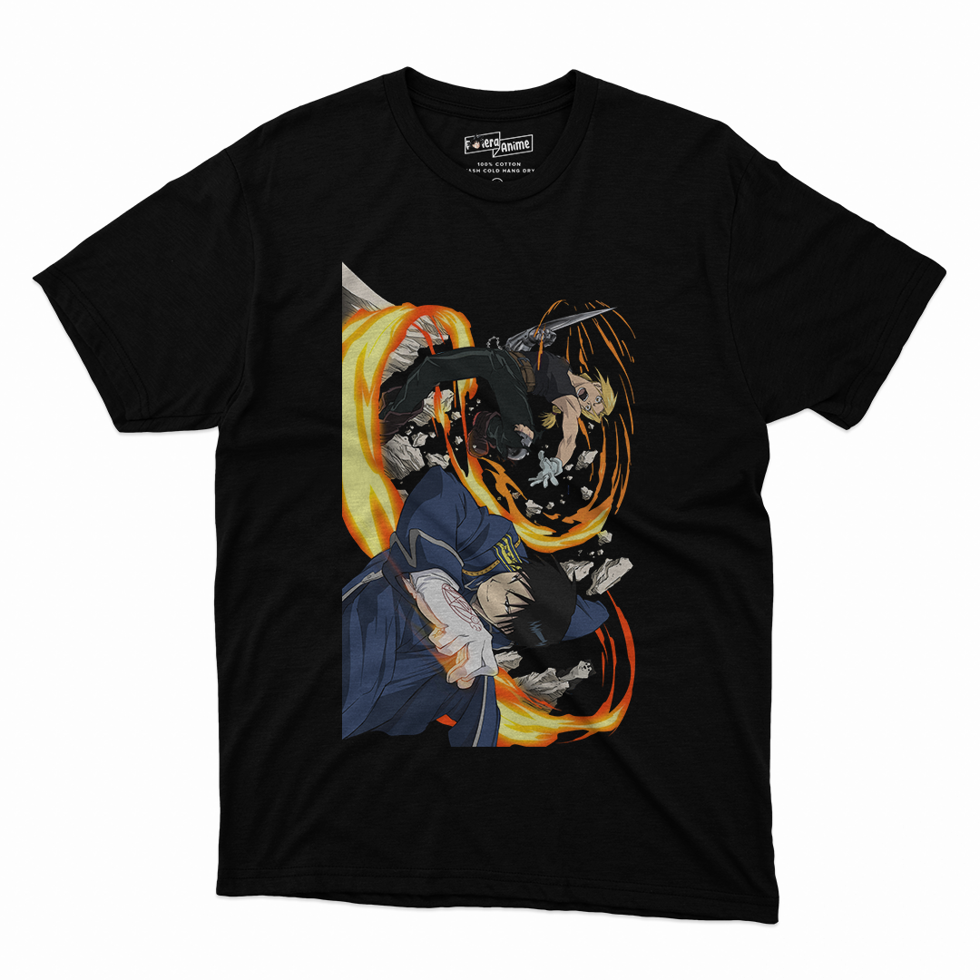 Polera Fullmetal Alchemist - Edward Elric vs Roy Mustang