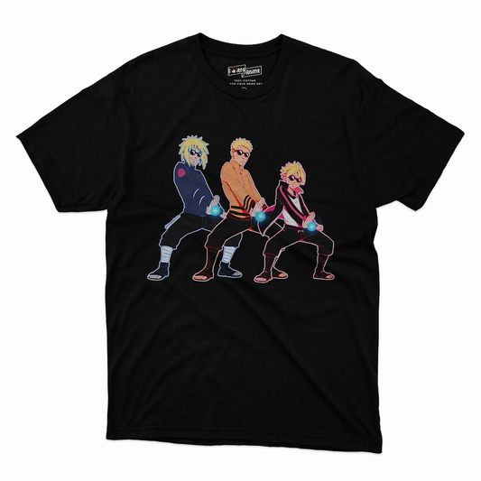 Polera Naruto - Minato x Naruto x Boruto